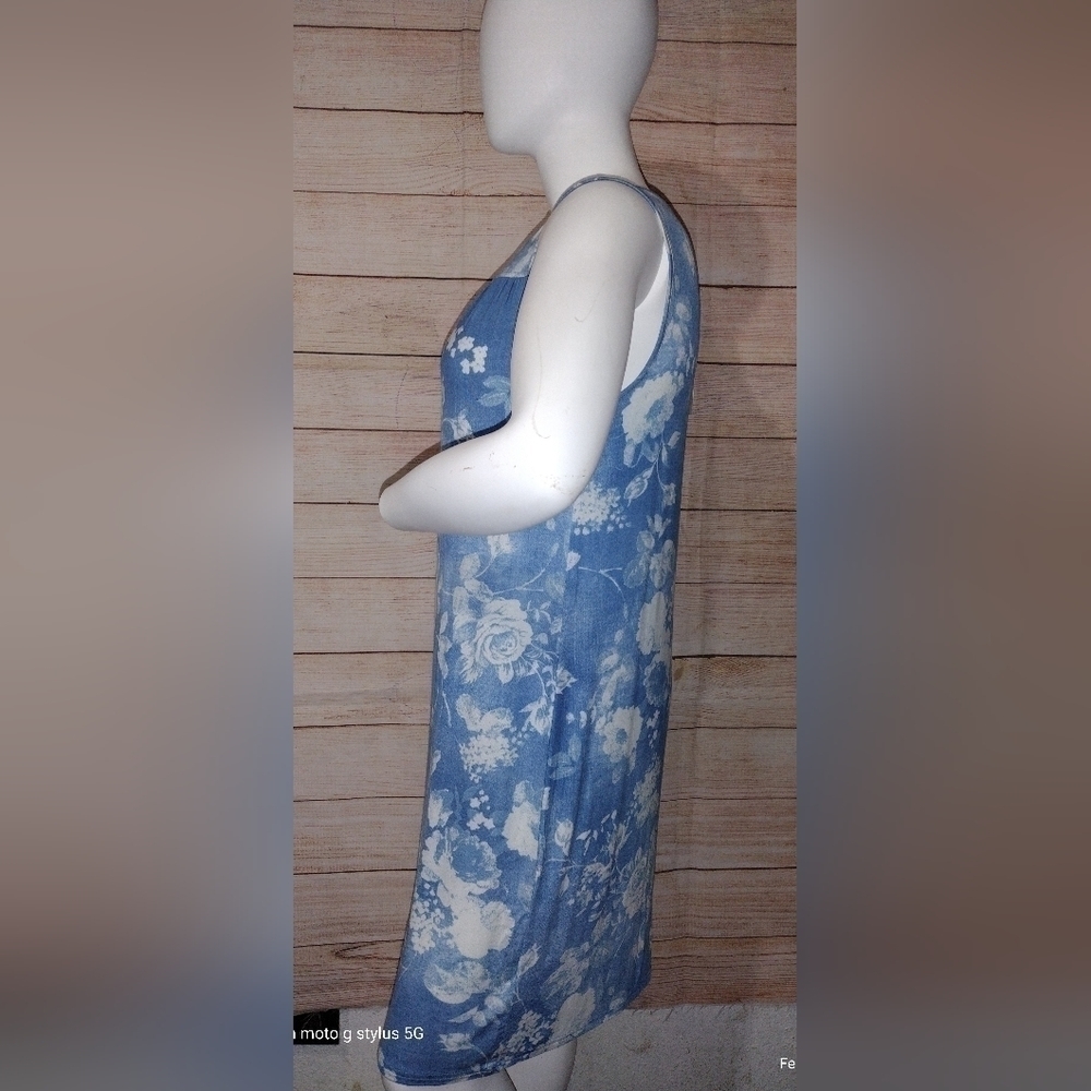 GREIGE Denim Floral Midi Dress - Picture 3 of 7